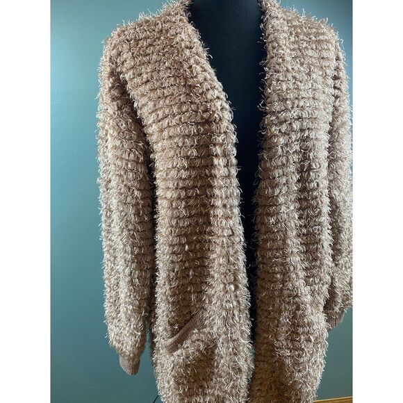 Knox Rose Eyelash Yarn Open Front Cardigan‎ Women's Size Medium - Picture 8 of 16